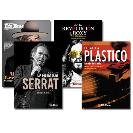 OFERTA · "Cuadernos nº 37" + "Las palabras de Serrat" + "De la revolución a Roxy" + "La edad de plástico"